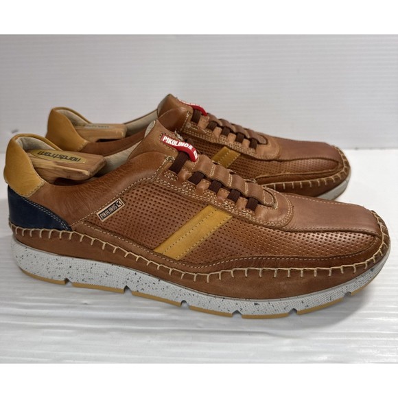 Pikolinos Men’s Fuencarral Leather Sports Style Sneakers Brandy Sz EU 42/US 8.5 - Picture 2 of 14